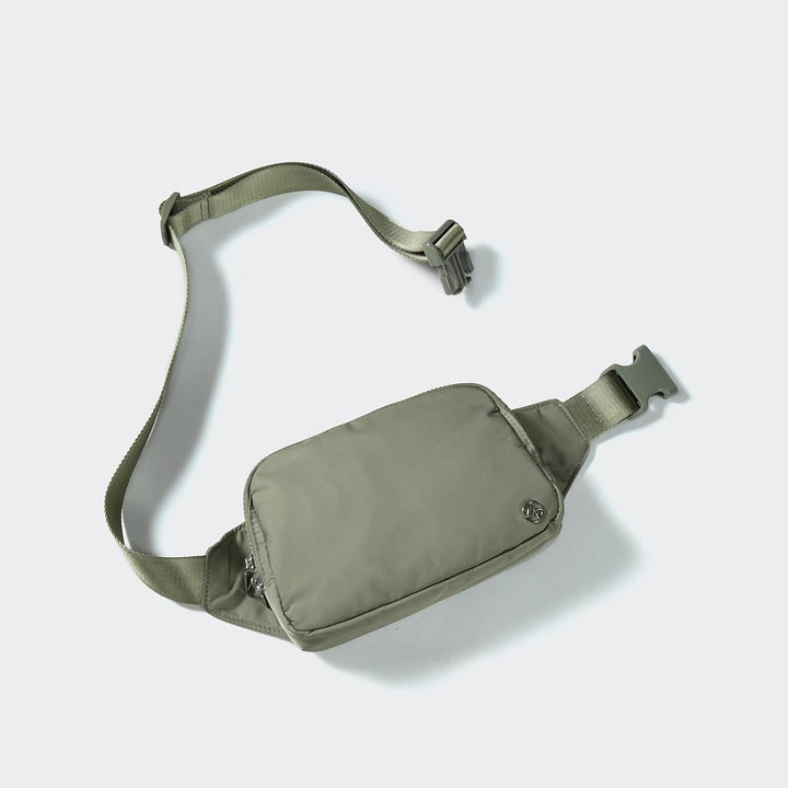 Large 2L Nylon Belt Bag with Adjustable Strap and Dual Compartments
