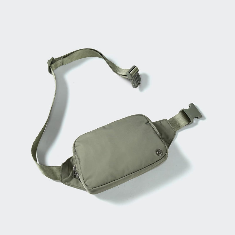 Large 2L Nylon Belt Bag with Adjustable Strap and Dual Compartments