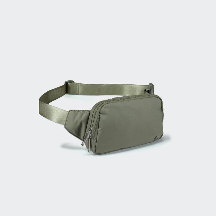 Large 2L Nylon Belt Bag with Adjustable Strap and Dual Compartments