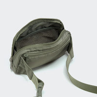 Large 2L Nylon Belt Bag with Adjustable Strap and Dual Compartments