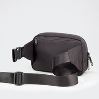 Large 2L Nylon Belt Bag with Adjustable Strap and Dual Compartments
