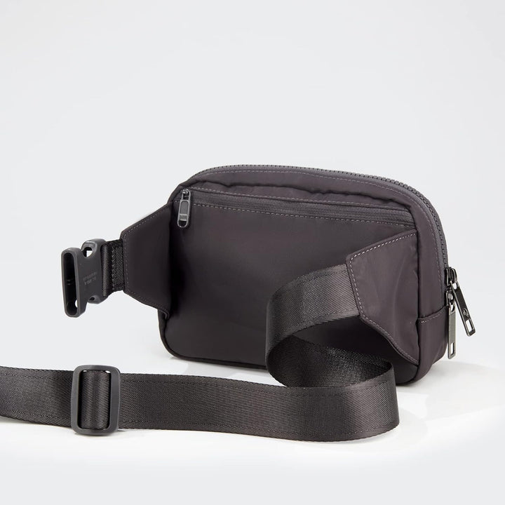 Large 2L Nylon Belt Bag with Adjustable Strap and Dual Compartments