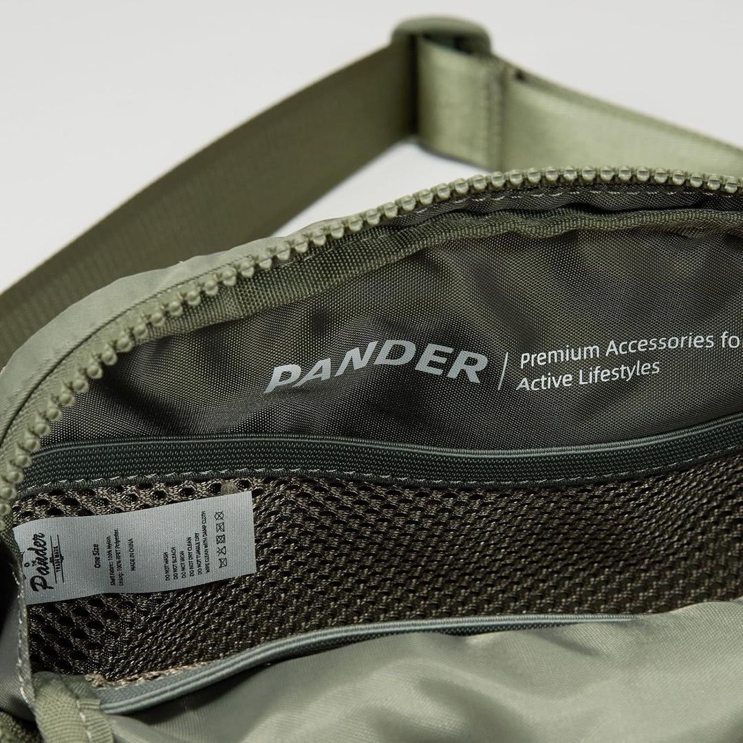 Large 2L Nylon Belt Bag with Adjustable Strap and Dual Compartments