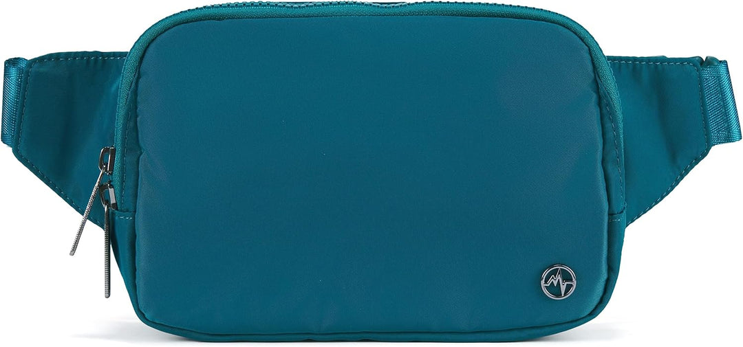 Large 2L Nylon Belt Bag with Adjustable Strap and Dual Compartments