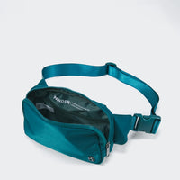 Large 2L Nylon Belt Bag with Adjustable Strap and Dual Compartments