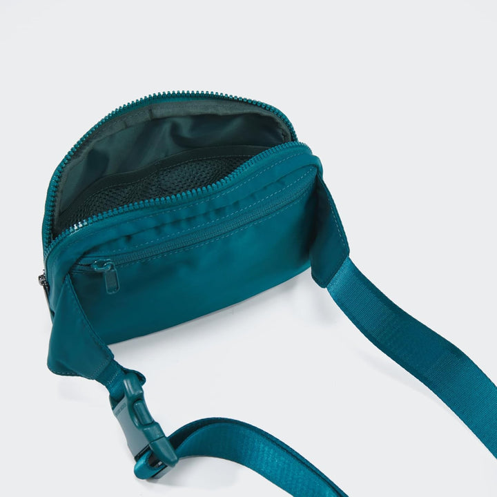 Large 2L Nylon Belt Bag with Adjustable Strap and Dual Compartments