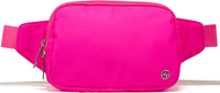 Large 2L Nylon Belt Bag with Adjustable Strap and Dual Compartments