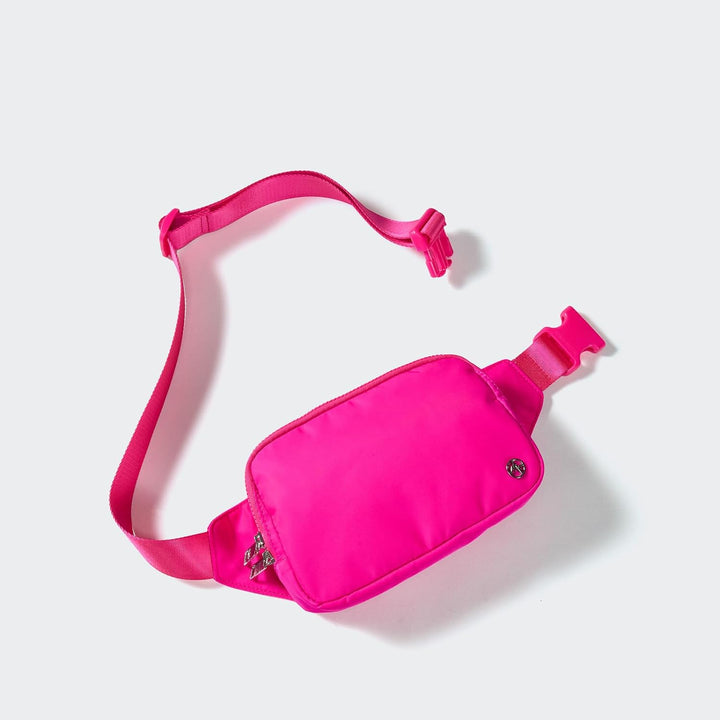 Large 2L Nylon Belt Bag with Adjustable Strap and Dual Compartments