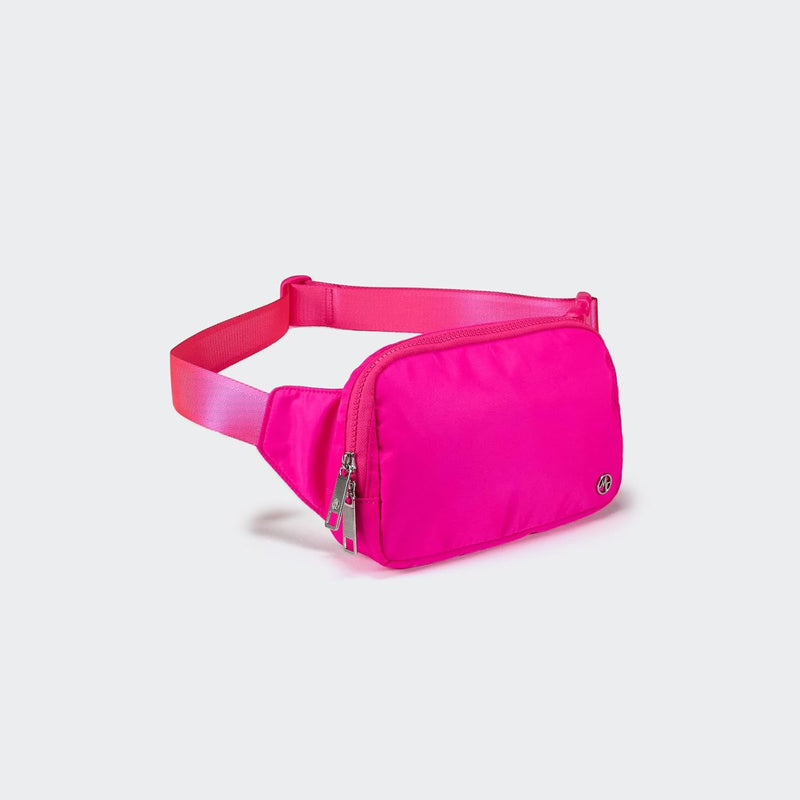 Large 2L Nylon Belt Bag with Adjustable Strap and Dual Compartments