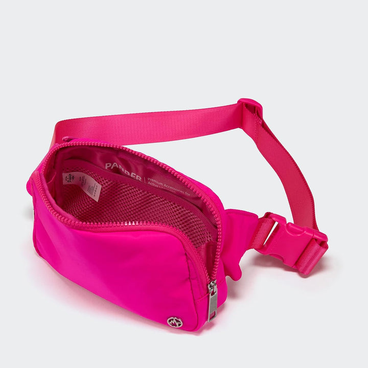 Large 2L Nylon Belt Bag with Adjustable Strap and Dual Compartments