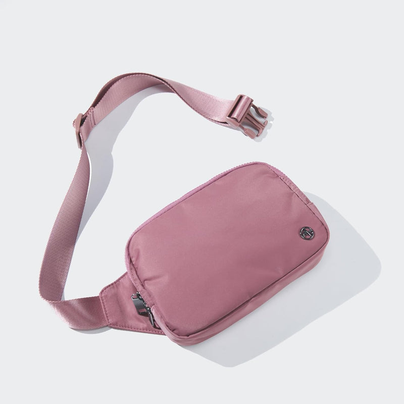 Large 2L Nylon Belt Bag with Adjustable Strap and Dual Compartments
