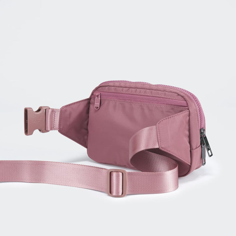 Large 2L Nylon Belt Bag with Adjustable Strap and Dual Compartments
