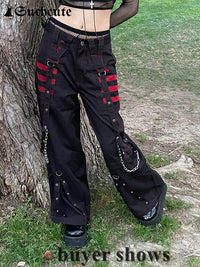 Pants for Women | Stylish, Comfortable & Versatile-Red/Black-S-State of Style