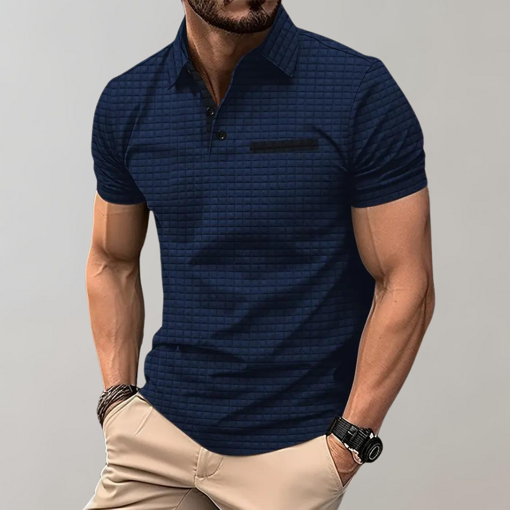 Paolo - Trendy Polo Shirt for Men-Marine blue-S-State of Style