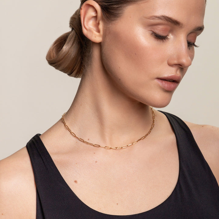 Paperclip Choker Necklace - Lina-Gold-State of Style