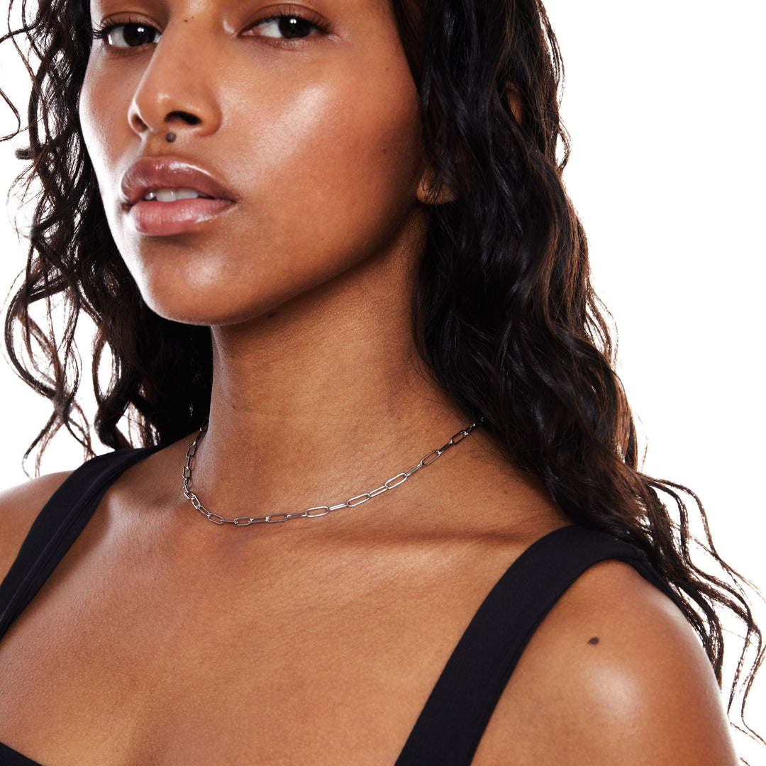 Paperclip Choker Necklace - Lina-Gold-State of Style