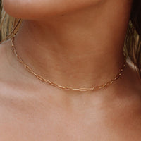 Paperclip Choker Necklace - Lina-Gold-State of Style