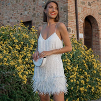 Party Dress for Stylish Occasions - Flamenco-White-S (32-34)-State of Style