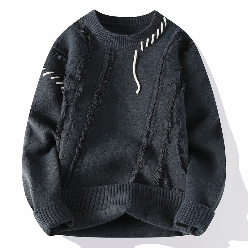 Patchwork Men's Sweater - Jasper-Grey-XS-State of Style