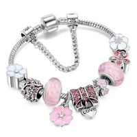 Peach Blossom Charm Bracelet | Elegant & Delicate Design-Pink-State of Style