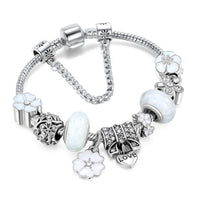 Peach Blossom Charm Bracelet | Elegant & Delicate Design-White-State of Style