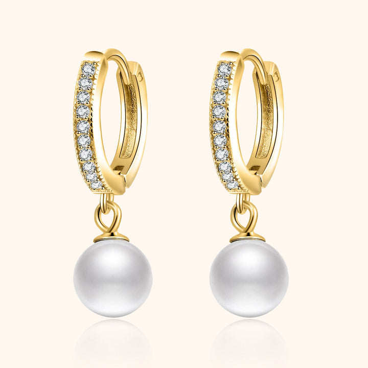 Pearl and Zirconia Earrings - Juliette-18K gold plated-State of Style