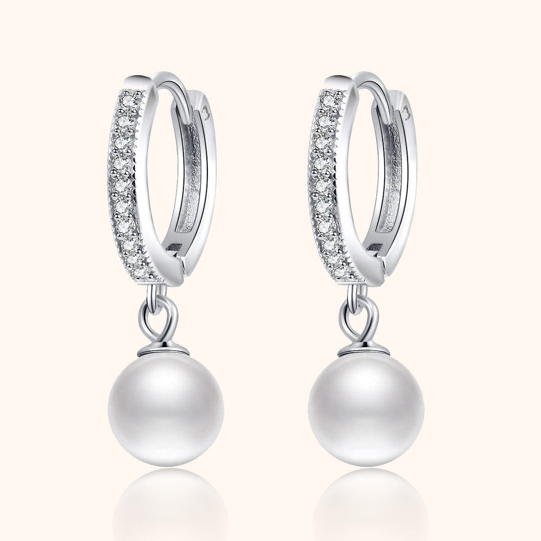 Pearl and Zirconia Earrings - Juliette-Silver-State of Style