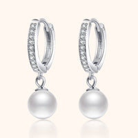 Pearl and Zirconia Earrings - Juliette-Silver-State of Style