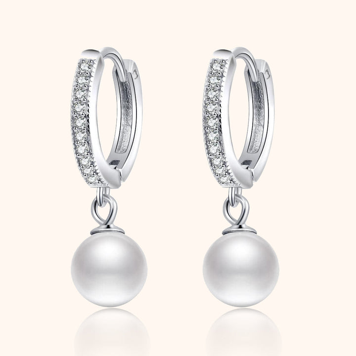 Pearl and Zirconia Earrings - Juliette-Silver-State of Style