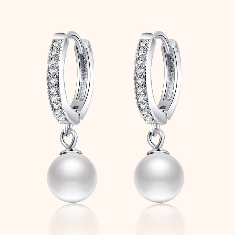 Pearl and Zirconia Earrings - Juliette-Silver-State of Style
