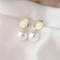 Pearl Earrings with 18K Gold Plated Copper - Celeste-White-State of Style