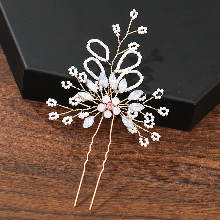 Pearl Flower Hair Clips – Elegant Bridal & Event Accessory-Light Gold-State of Style