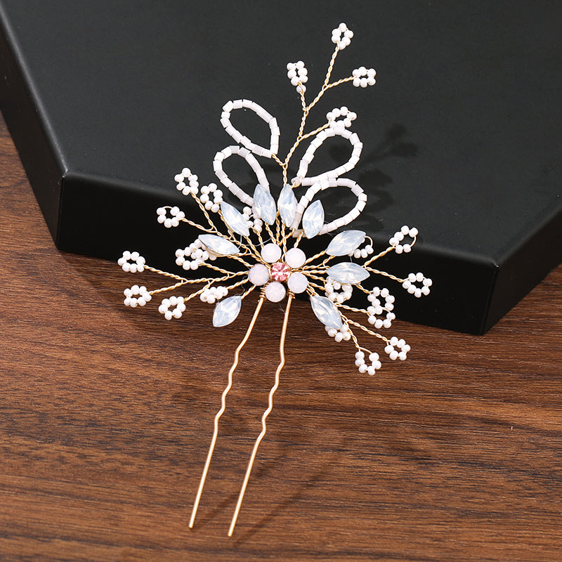 Pearl Flower Hair Clips – Elegant Bridal & Event Accessory-Light Gold-State of Style
