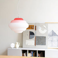 Pendant lamp with gradient and soft light diffusion - Aérola-Red-State of Style