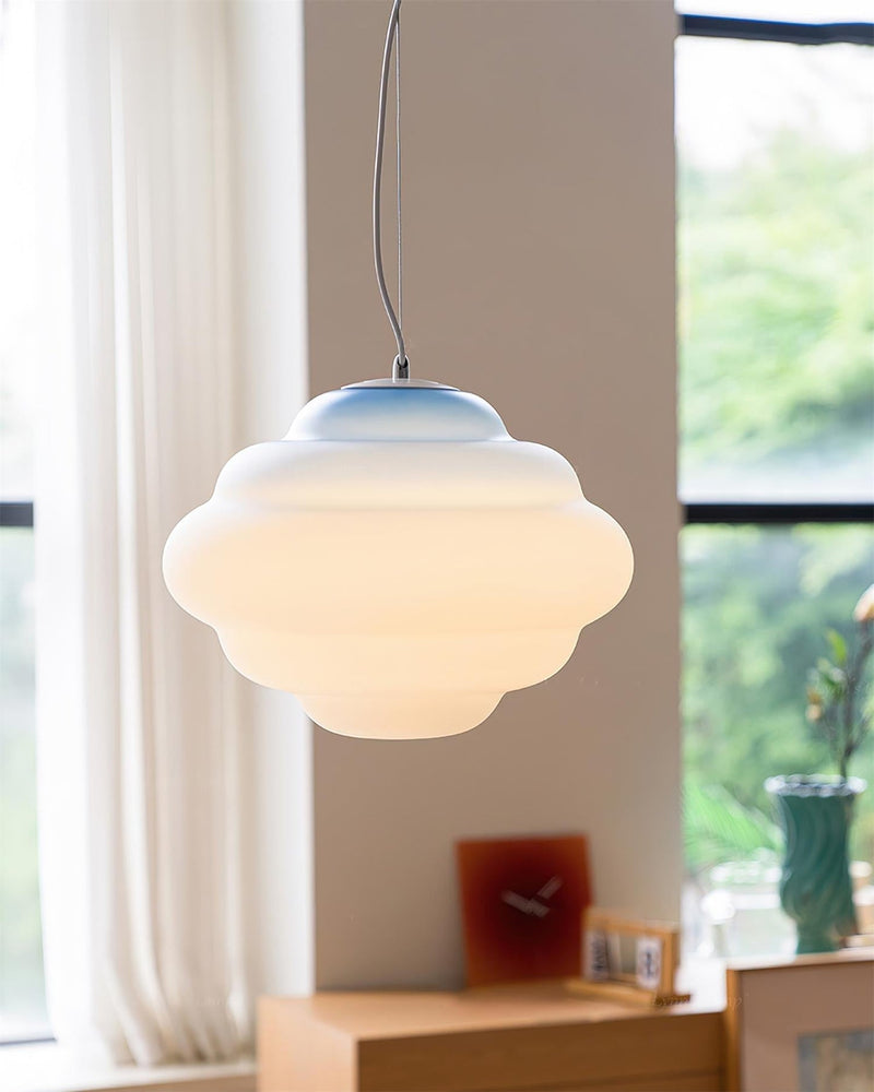 Pendant lamp with gradient and soft light diffusion - Aérola-Red-State of Style