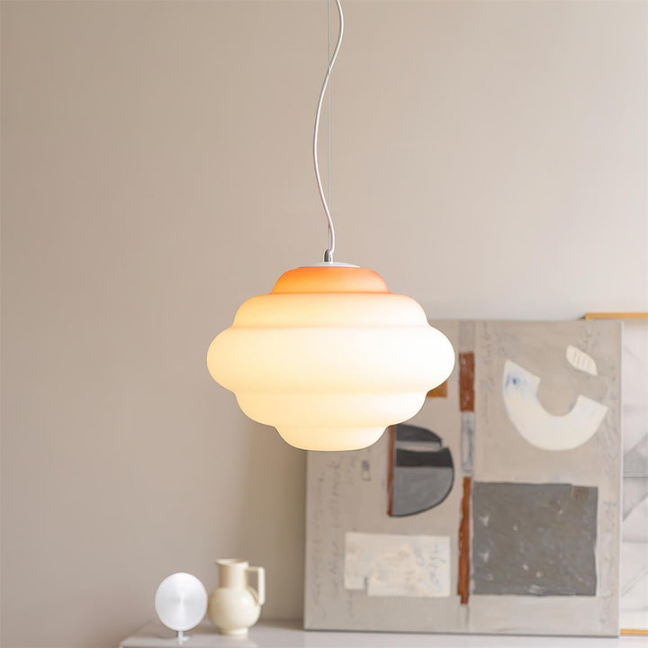 Pendant lamp with gradient and soft light diffusion - Aérola-Red-State of Style
