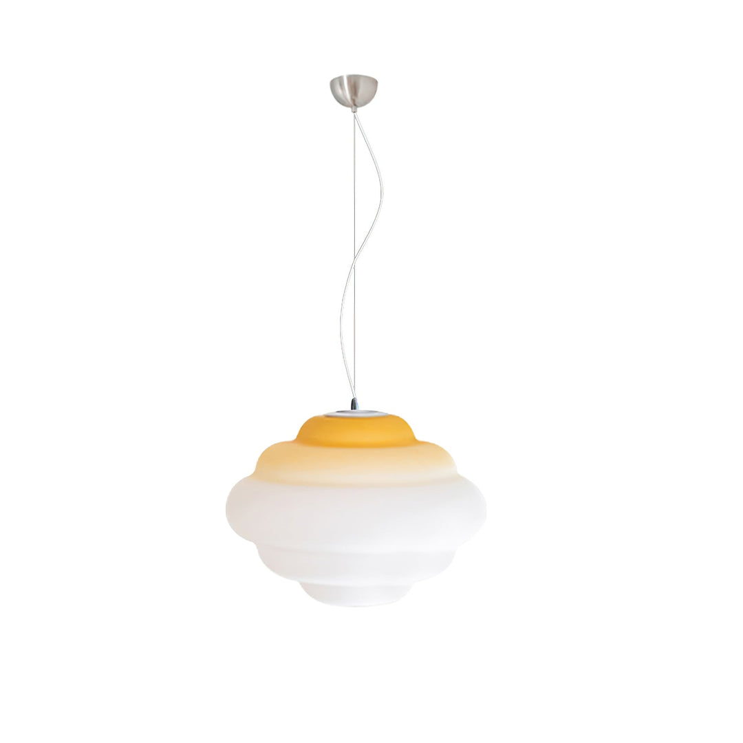 Pendant lamp with gradient and soft light diffusion - Aérola-Yellow-State of Style