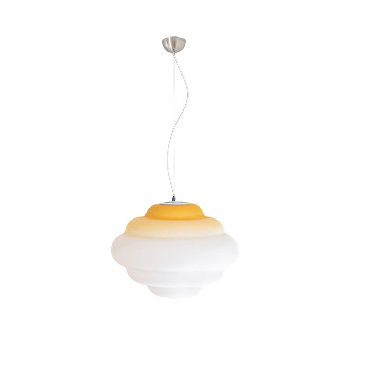Pendant lamp with gradient and soft light diffusion - Aérola-Yellow-State of Style