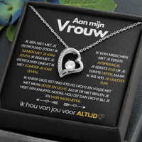 Pendant Necklace with Heart-Shaped Zirconia Stone - Ella-14k White Gold-Standard-State of Style