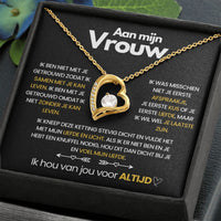 Pendant Necklace with Heart-Shaped Zirconia Stone - Ella-14k White Gold-Standard-State of Style