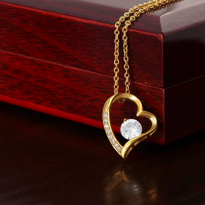 Pendant Necklace with Heart-Shaped Zirconia Stone - Esmée-14k White Gold-Standard-State of Style