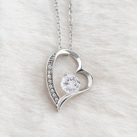 Pendant Necklace with Heart-Shaped Zirconia Stone - Esmée-14k White Gold-Standard-State of Style