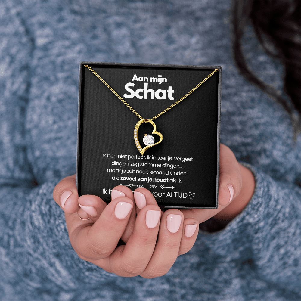 Pendant Necklace with Heart-Shaped Zirconia Stone - Esmée-14k White Gold-Standard-State of Style