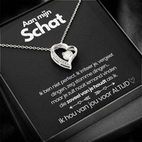 Pendant Necklace with Heart-Shaped Zirconia Stone - Esmée-14k White Gold-Standard-State of Style
