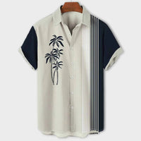 Percival | Classic Hawaiian Summer Shirt-Dark Blue-M-State of Style