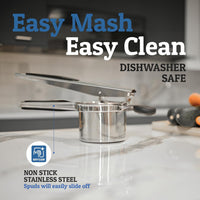 Perfect Mashed Potatoes: Heavy Stainless Steel Potato Masher-Black-Hard disk-State of Style
