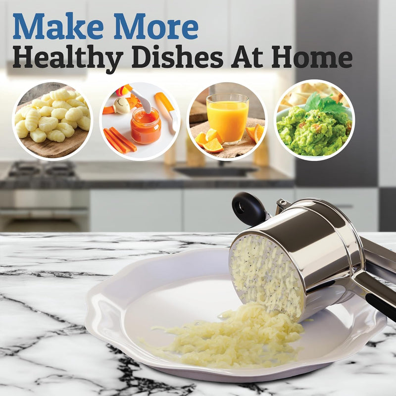 Perfect Mashed Potatoes: Heavy Stainless Steel Potato Masher-Black-Hard disk-State of Style