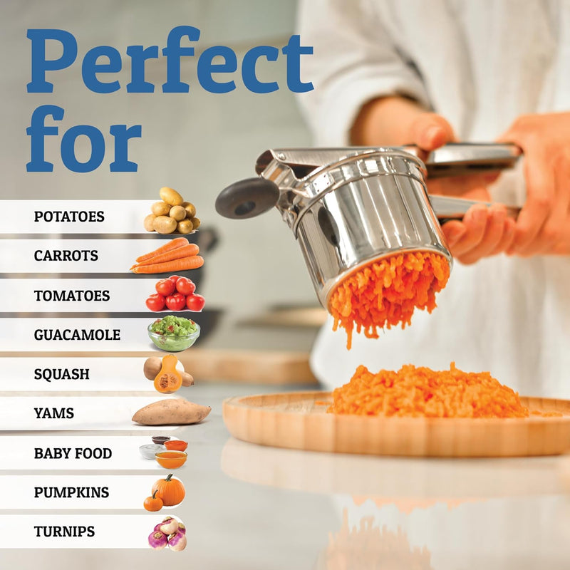 Perfect Mashed Potatoes: Heavy Stainless Steel Potato Masher-Black-Hard disk-State of Style