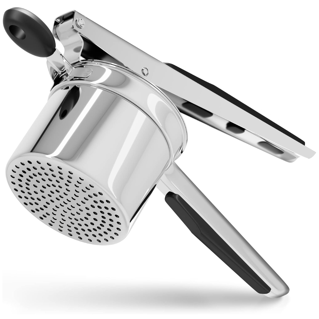 Perfect Mashed Potatoes: Heavy Stainless Steel Potato Masher-Black-Hard disk-State of Style