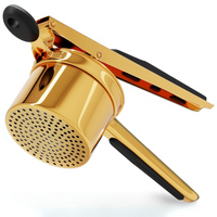 Perfect Mashed Potatoes: Heavy Stainless Steel Potato Masher-Gold-Hard disk-State of Style
